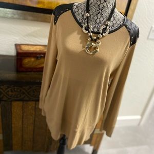 Chico's Camel and Black Studded Tunic